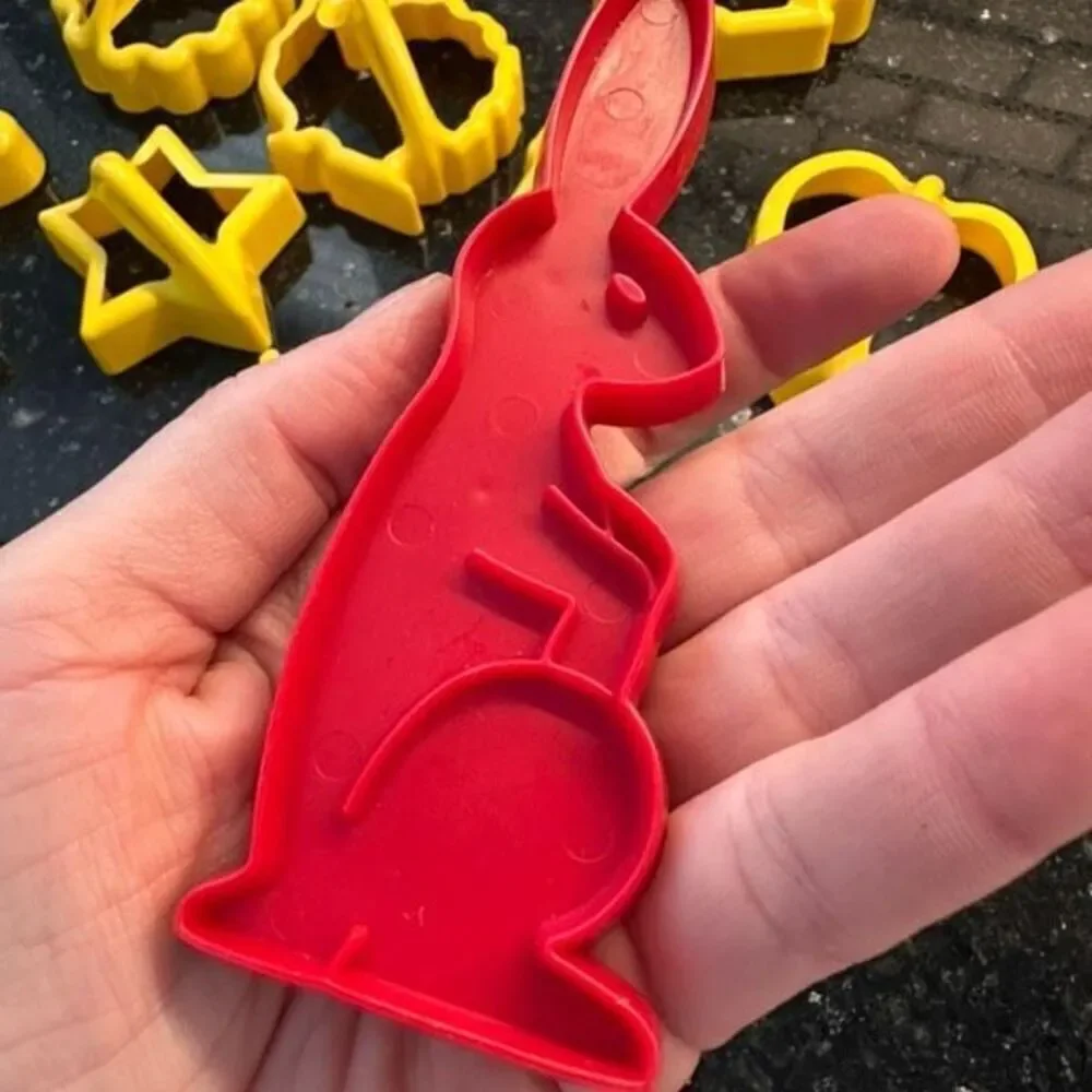 Vintage Cookie Cutters Plastic Lot 9 Christmas Thanksgiving Heart Easter handles